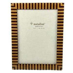 Natalini - ‘Brown & Tan stripes’ wood frame. 5” x 7”. NW